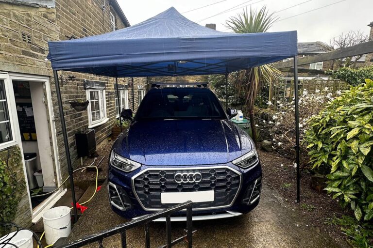 Audi Q5 under gazebo